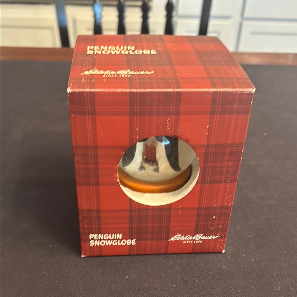 Eddie Bauer Penguin Snowglobe - Black and White Charm 2002